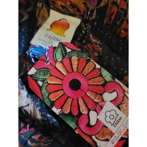 Farm Rio Shimmer Printed Pull-On Pants - New Size Small - Picture 6 of 7